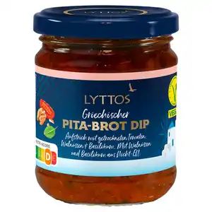 LYTTOS Griechischer Pita Brot Dip 190 g, Sonnengetrocknete Tomaten
