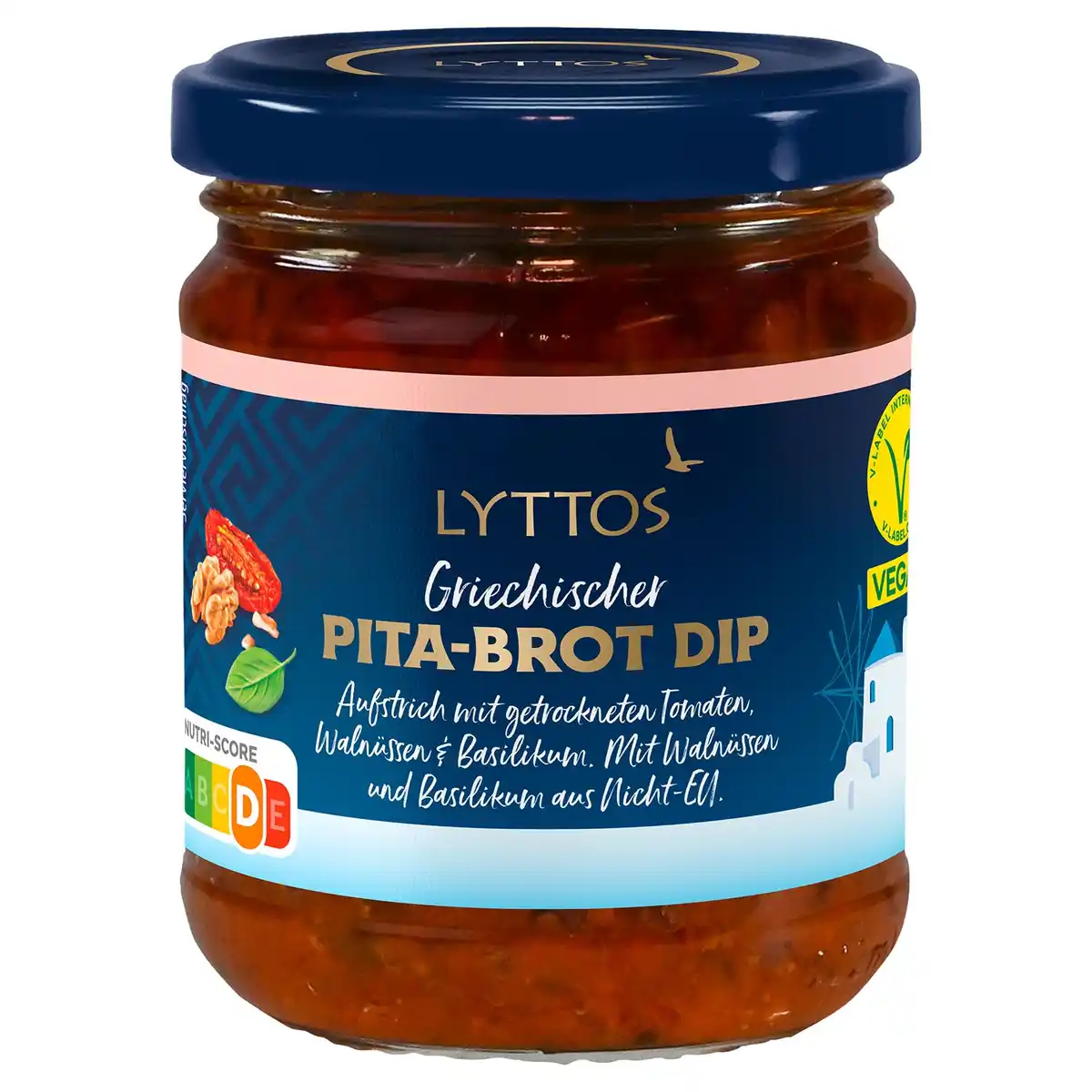 Bild 1 von LYTTOS Griechischer Pita Brot Dip 190 g, Sonnengetrocknete Tomaten