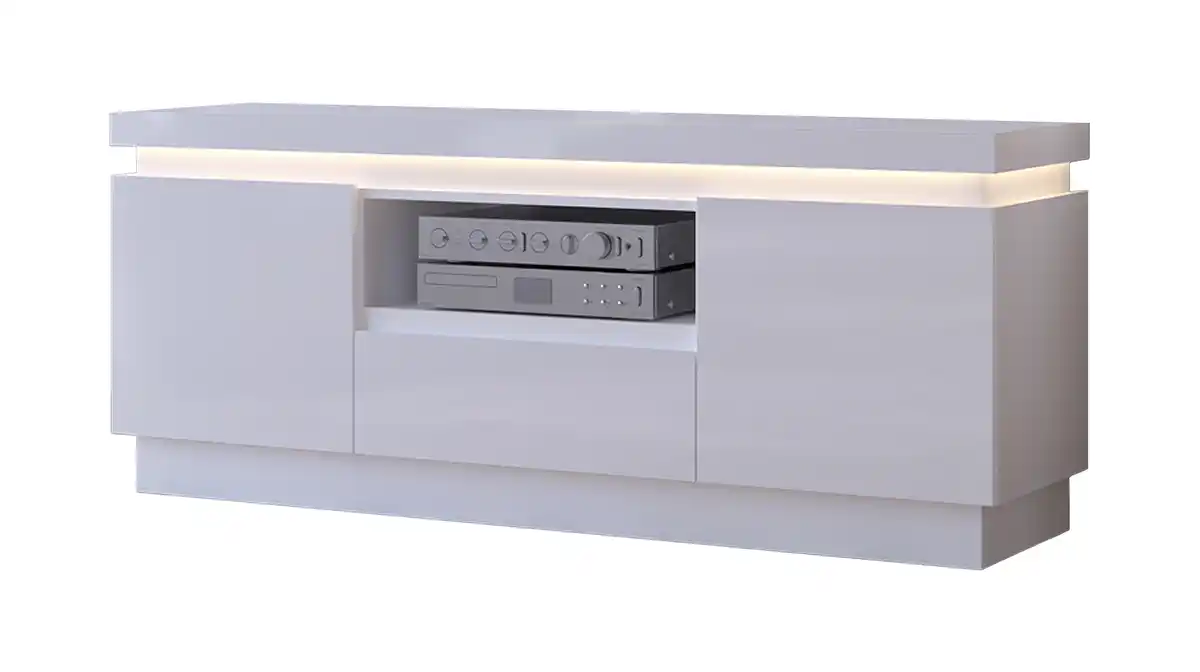 Bild 1 von TV - Lowboard mit Beleuchtung weiß Hochglanz 160 cm - LYON