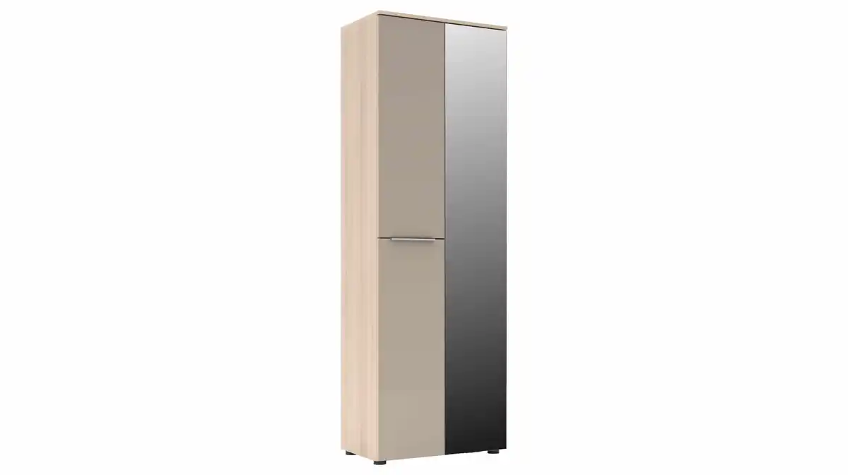Bild 1 von Garderobenschrank Spiegel beige Glasfront Eiche 65 cm - SANTORIN
