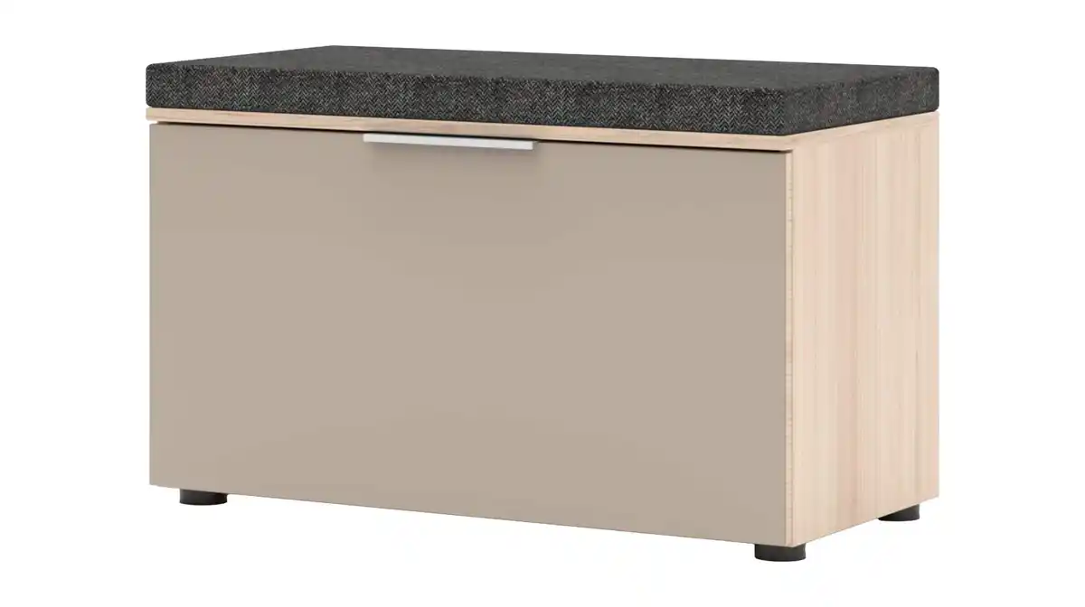 Bild 1 von Garderobenbank beige Glasfront - Riva Eiche 80 cm - SANTORIN