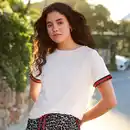 Bild 1 von Damen-T-Shirt mit Streifenborte