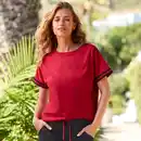 Bild 1 von Damen-T-Shirt mit Streifenborte