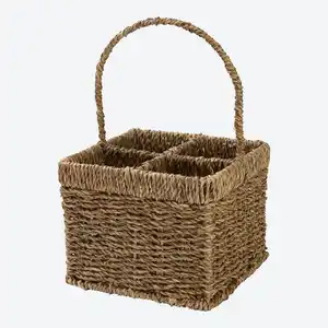 Tisch-Caddy aus Seegras, ca. 17,5x17,5x22cm