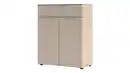 Bild 1 von Kommode mit Schublade beige Glasfront Riva Eiche 80 cm - SANTORIN
