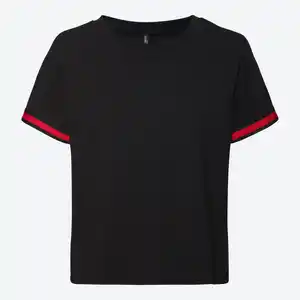 Damen-T-Shirt mit Streifenborte