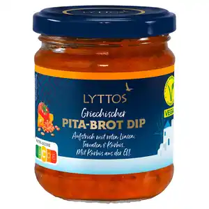 LYTTOS Griechischer Pita Brot Dip 190 g, Rote Linsen-Tomaten