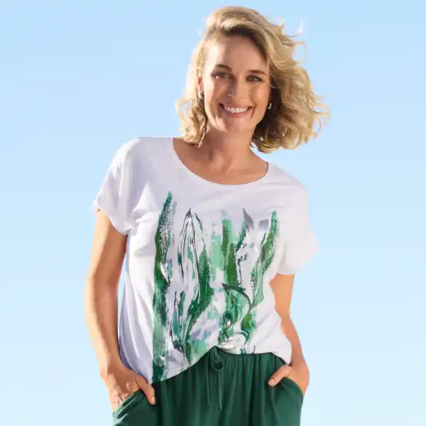 Bild 1 von Damen-T-Shirt mit Viskose