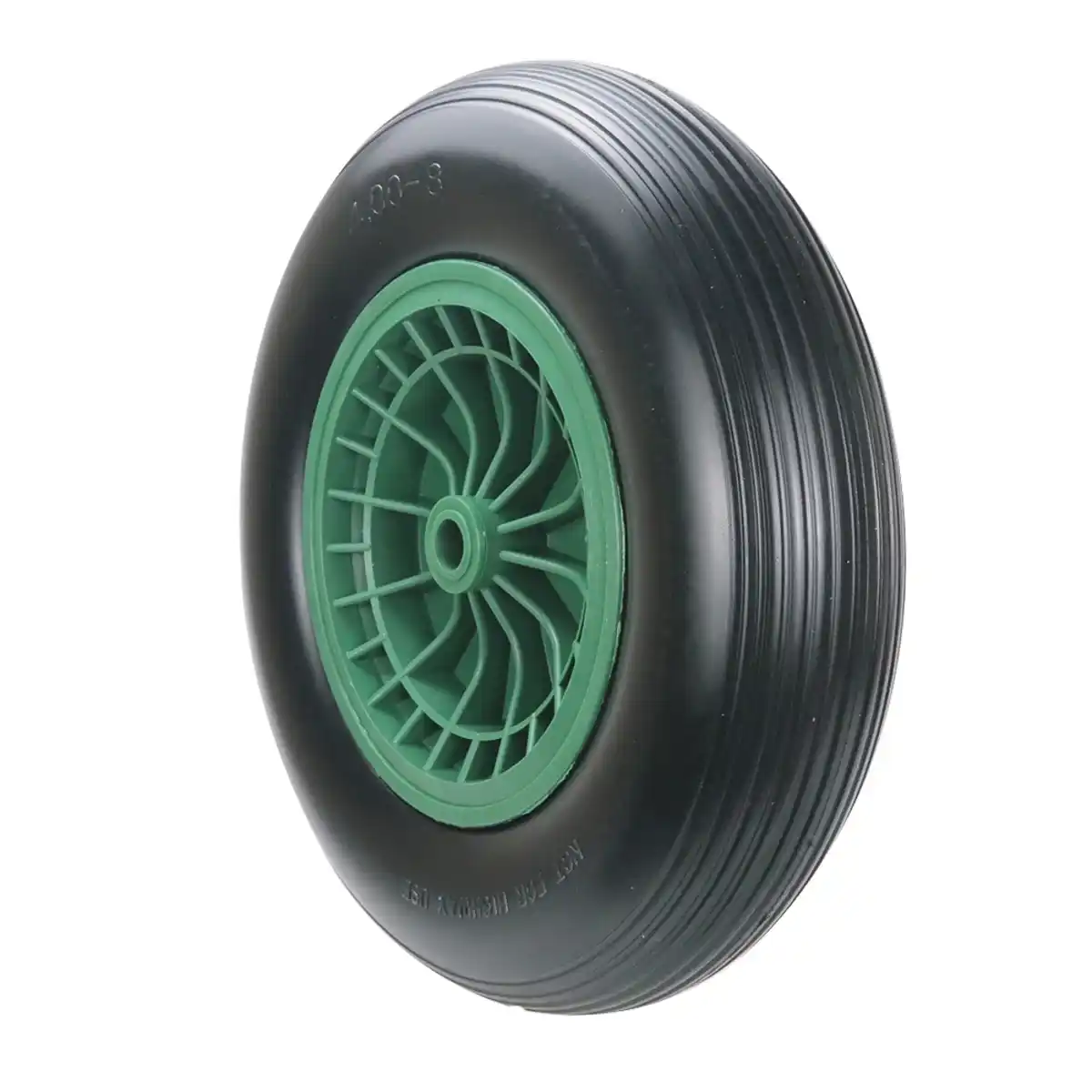 Bild 3 von 2-tlg. Sackkarrenrad mit Gummireifen, Bohrung ca. 20 mm - Grün/Schwarz