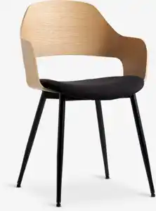 Esszimmerstuhl HVIDOVRE eichenfurnier/Stoff schwarz