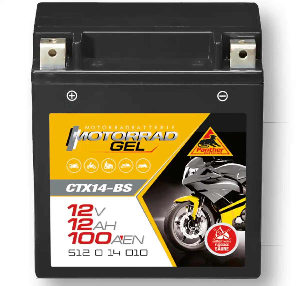 Bild 1 von Panther Motorrad-Gel-Batterie »14Ah CTX14-BS«