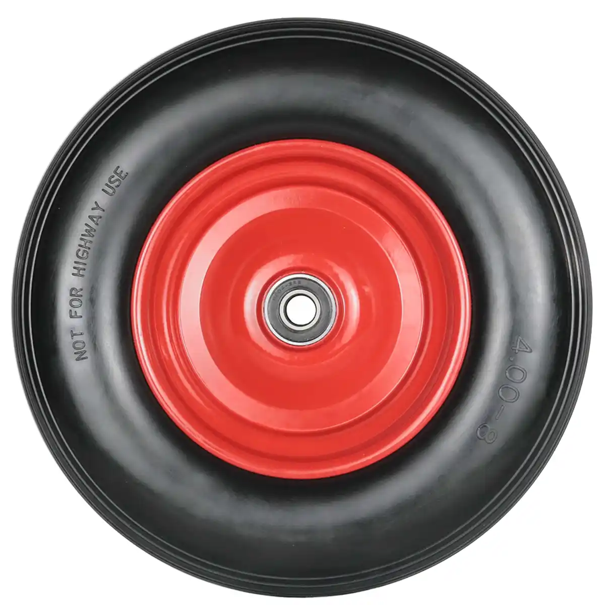 Bild 2 von 2-tlg. Sackkarrenrad mit Stahlfelge, Bohrung ca. 20 mm - Rot/Schwarz
