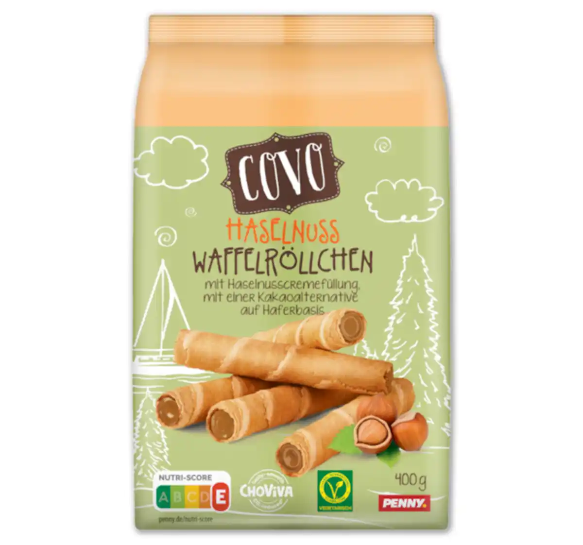 Bild 1 von COVO Haselnuss Waffelröllchen