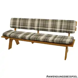 Auflagenset für 4-Sitzer Bank 2-teilig grau-beige kariert