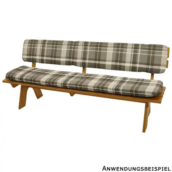 Bild 1 von Auflagenset für 4-Sitzer Bank 2-teilig grau-beige kariert