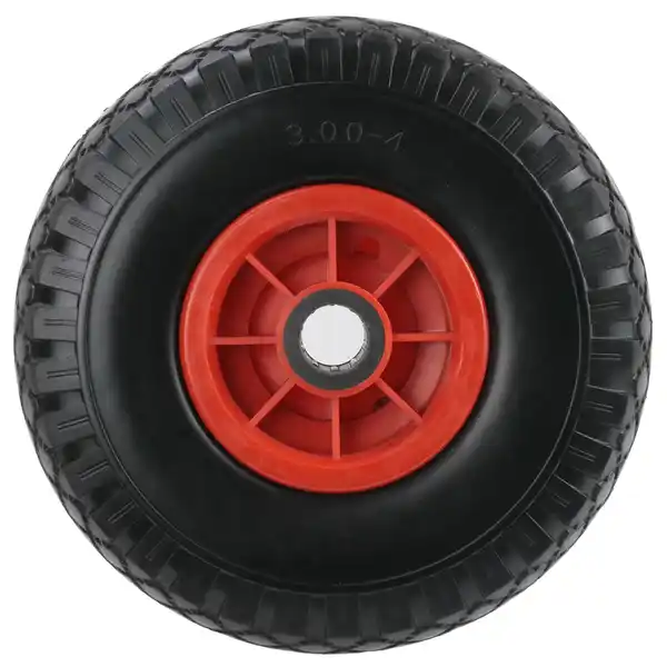 Bild 1 von 2-tlg. Sackkarrenrad, Bohrung ca. 20 mm - Rot/Schwarz