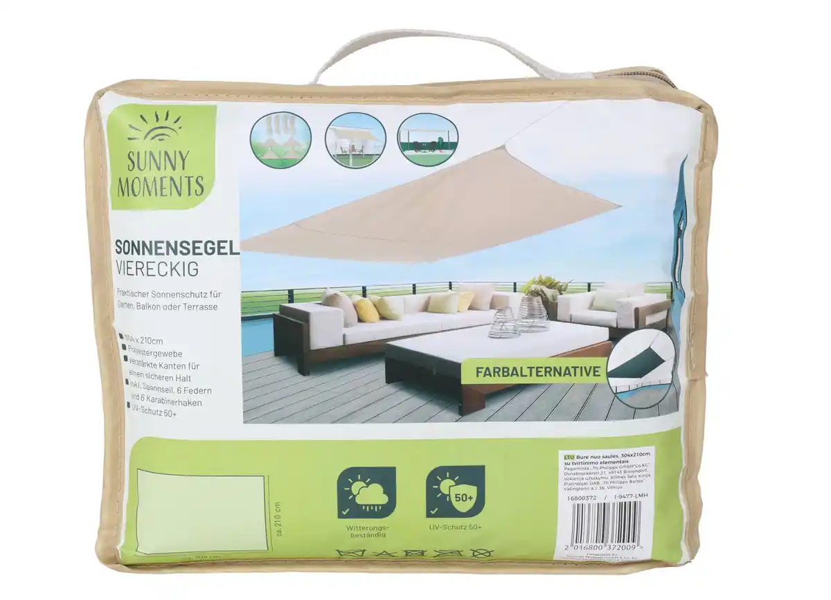 Bild 1 von Sonnensegel Rechteckig 304x210cm Natur