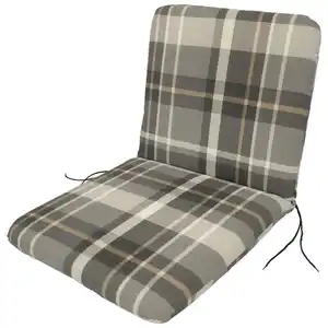 Auflage für Gartensessel grau-beige kariert
