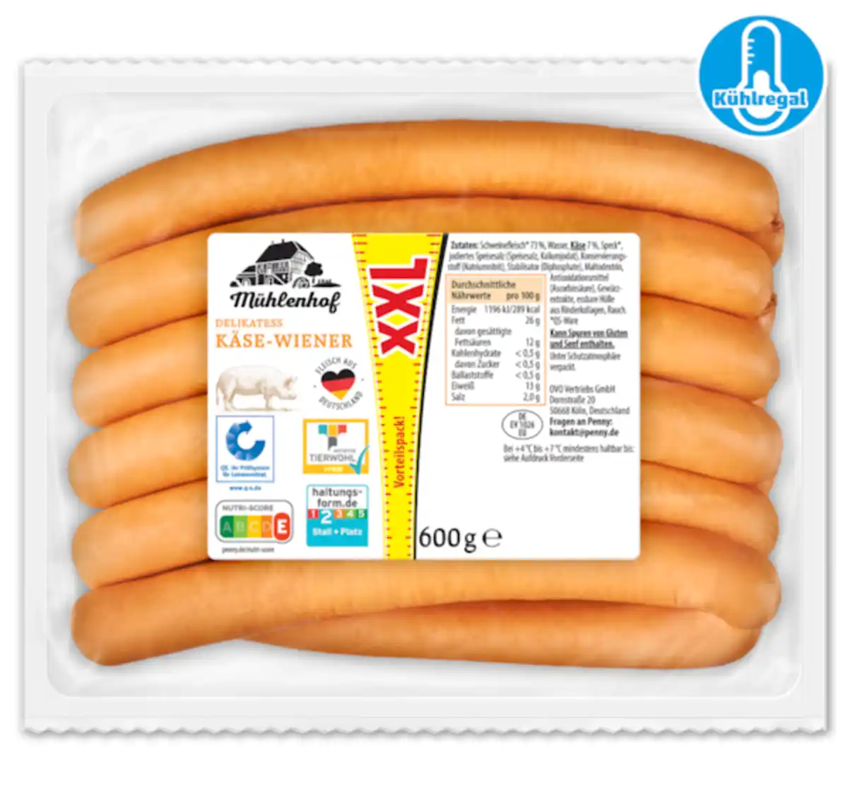Bild 1 von MÜHLENHOF XXL Delikatess Käse-Wiener*