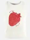 Bild 1 von Mädchen Rippshirt mit Erdbeerprint Weiß