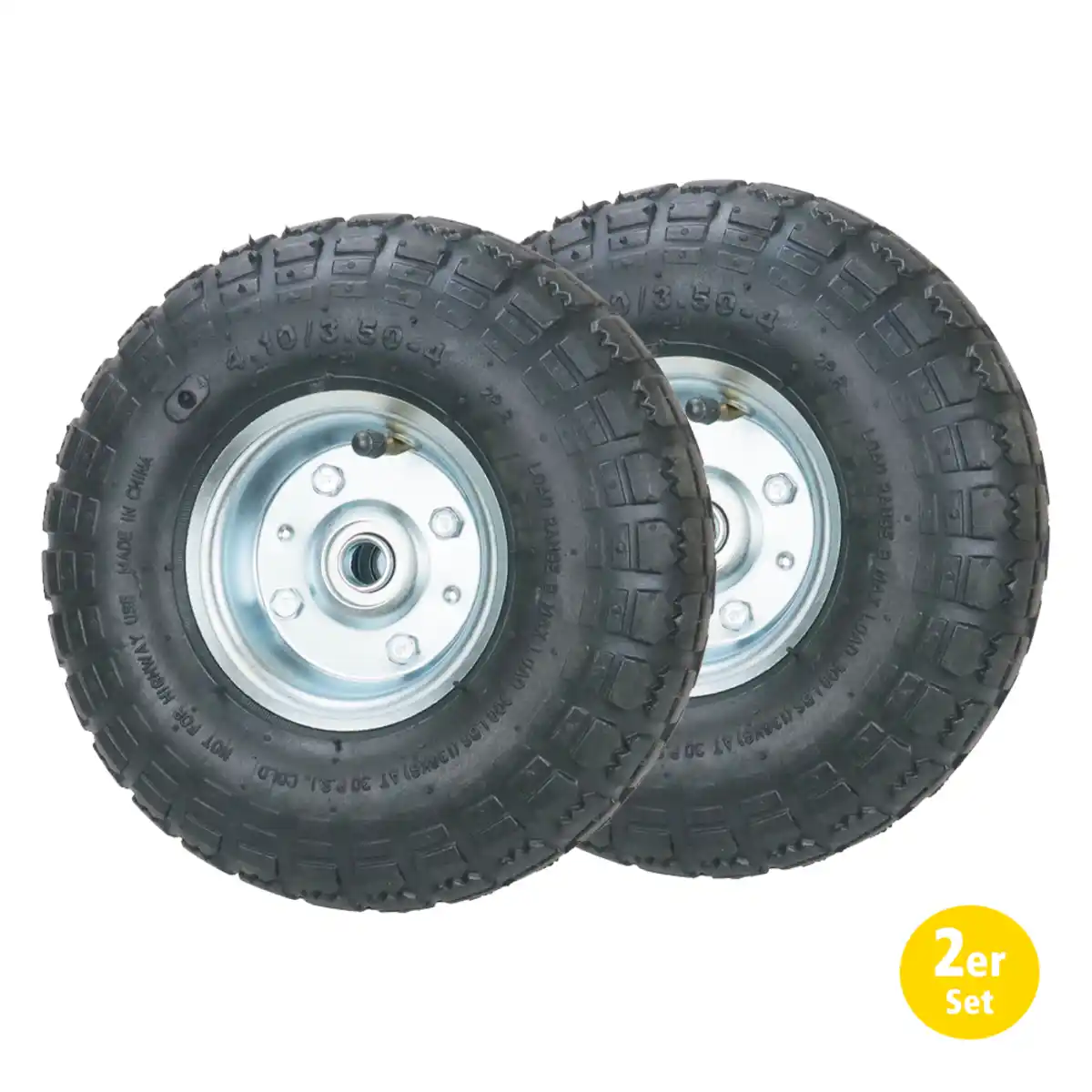 Bild 1 von 2-tlg. Sackkarrenrad mit Stahlfelge, Bohrung ca. 16 mm - Grau/Schwarz