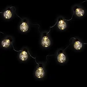 LED-Solar-Glühlampenlichterkette 1,85m Warmweiß