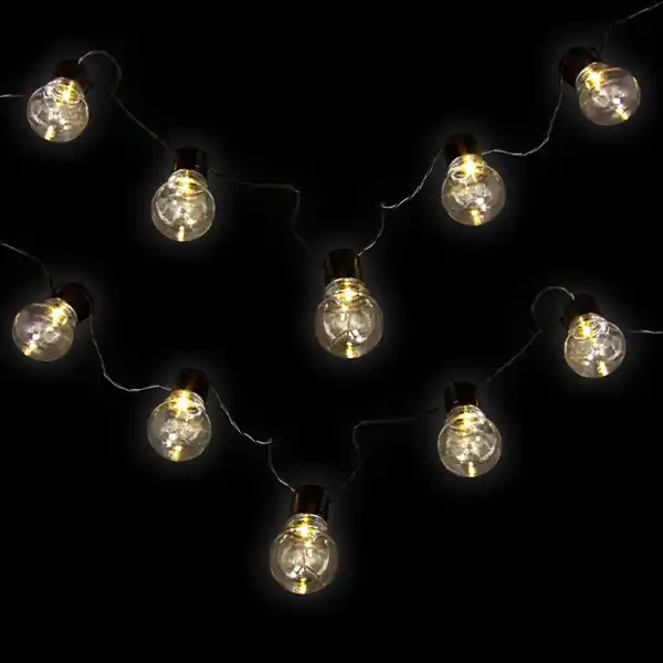 Bild 1 von LED-Solar-Glühlampenlichterkette 1,85m Warmweiß