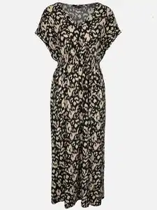 Damen Jerseykleid ohne Ärmel im Alloverprint Weiß