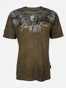 Herren Shirt mit coolem Frontprint Gelb