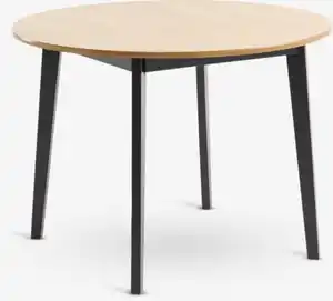 Esstisch JEGIND Ø105 eiche/schwarz