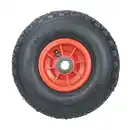 Bild 2 von 2-tlg. Sackkarrenrad mit Blockgummireifen, Bohrung ca. 20 mm - Rot/Schwarz