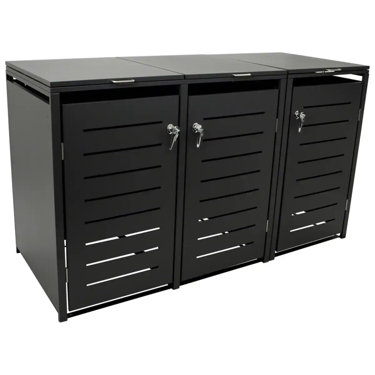 Bild 1 von Mülltonnenbox klein 3-er Stahl verzinkt anthrazit