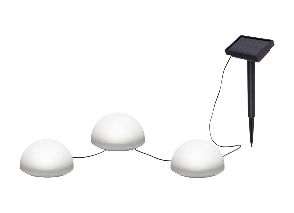 Bild 1 von Solar-Bodenleuchten Halbkugel 3er-Set Kaltweiß