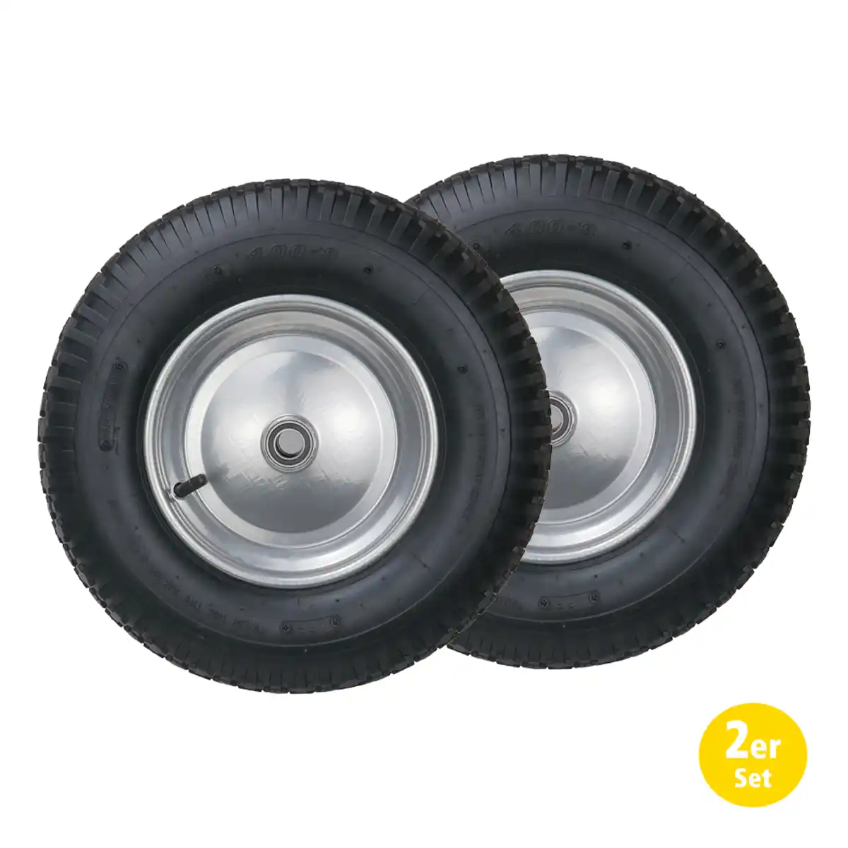 Bild 1 von 2-tlg. Sackkarrenrad mit Stahlfelge, Bohrung ca. 20 mm - Grau/Schwarz