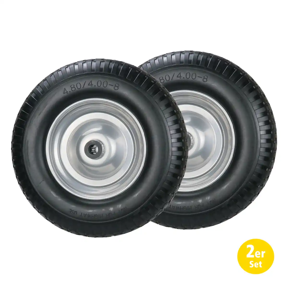 Bild 1 von 2-tlg. Sackkarrenrad mit Stahlfelge, Bohrung ca. 20 mm - Grau/Schwarz