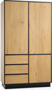 Kleiderschrank ODENSE 120x210 3 Türen 3 Schubladen eiche