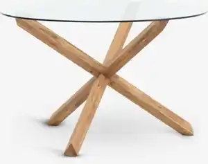 Esstisch AGERBY Ø119 Glas/eiche