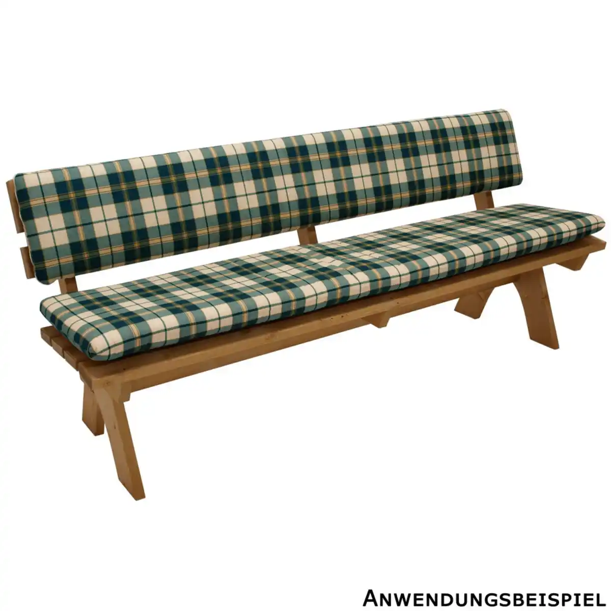 Bild 1 von Auflagenset für 4-Sitzer Bank 2-teilig grün-beige kariert