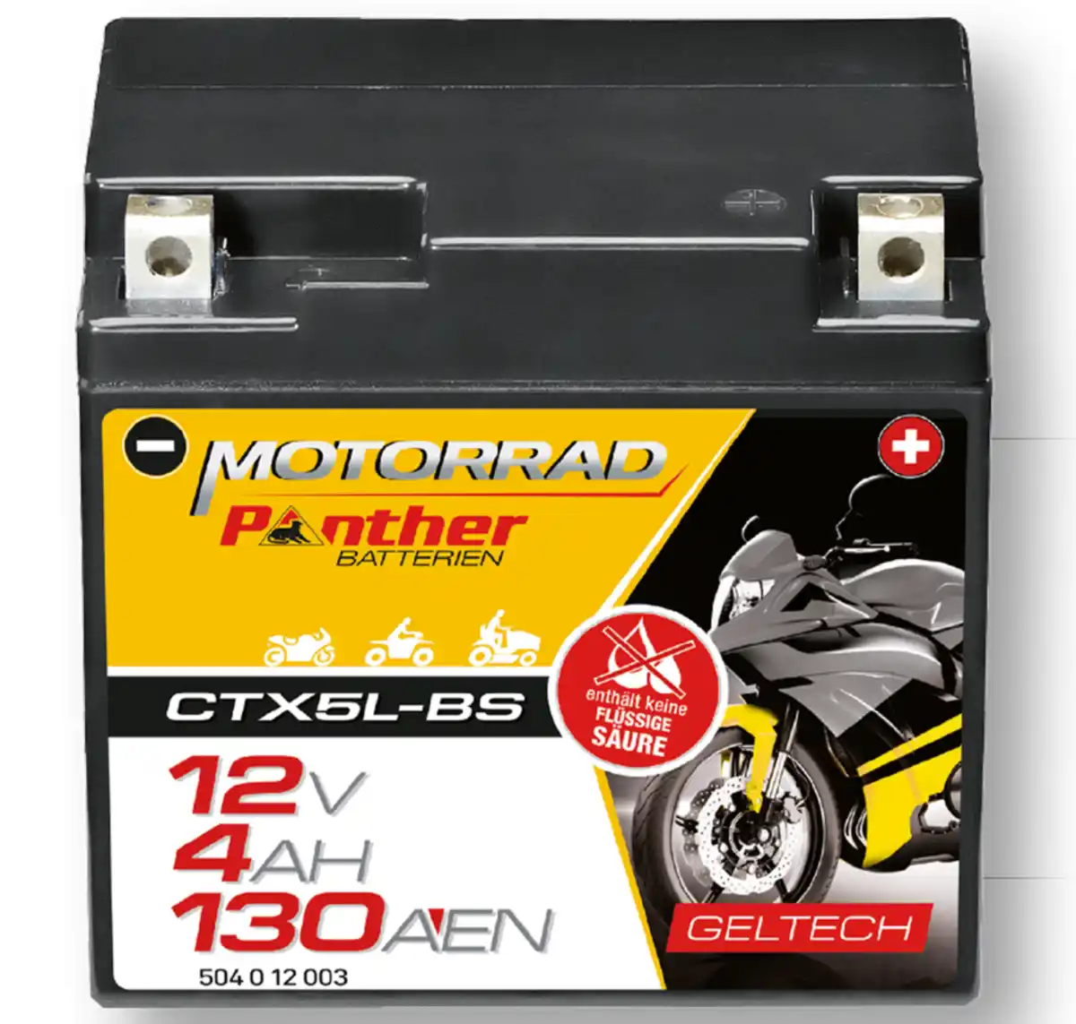 Bild 1 von Panther Motorrad-Gel-Batterie »5Ah CTX5L-BS«