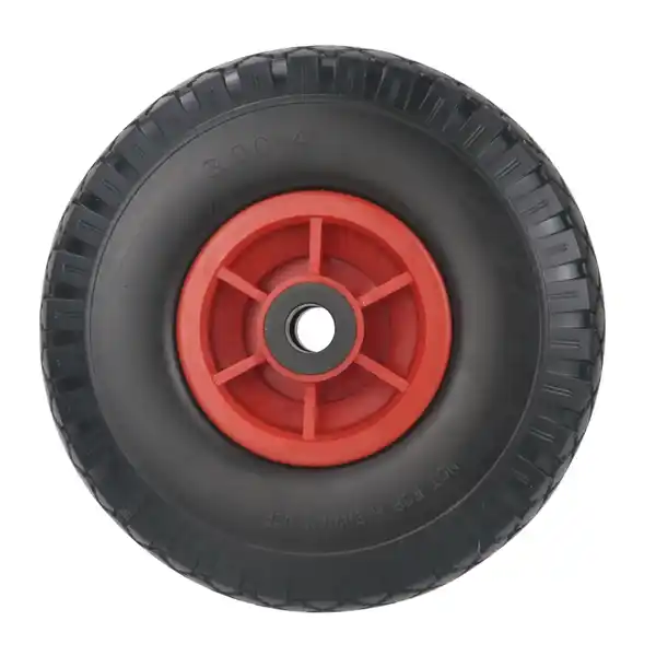 Bild 1 von 2-tlg. Sackkarrenrad, Bohrung ca. 25 mm - Rot/Schwarz