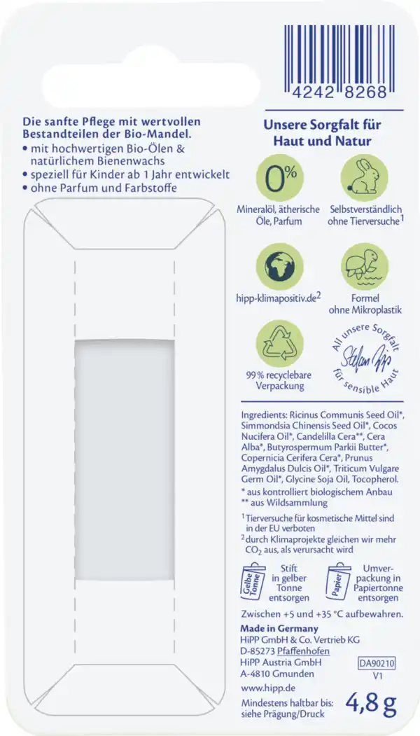 Bild 2 von HiPP Babysanft Bio Lippen-Pflegestift, 4,8 g