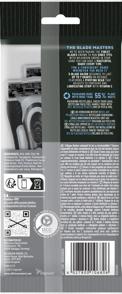 Bild 2 von Wilkinson Sword Essentials 3 black edition Einwegrasier