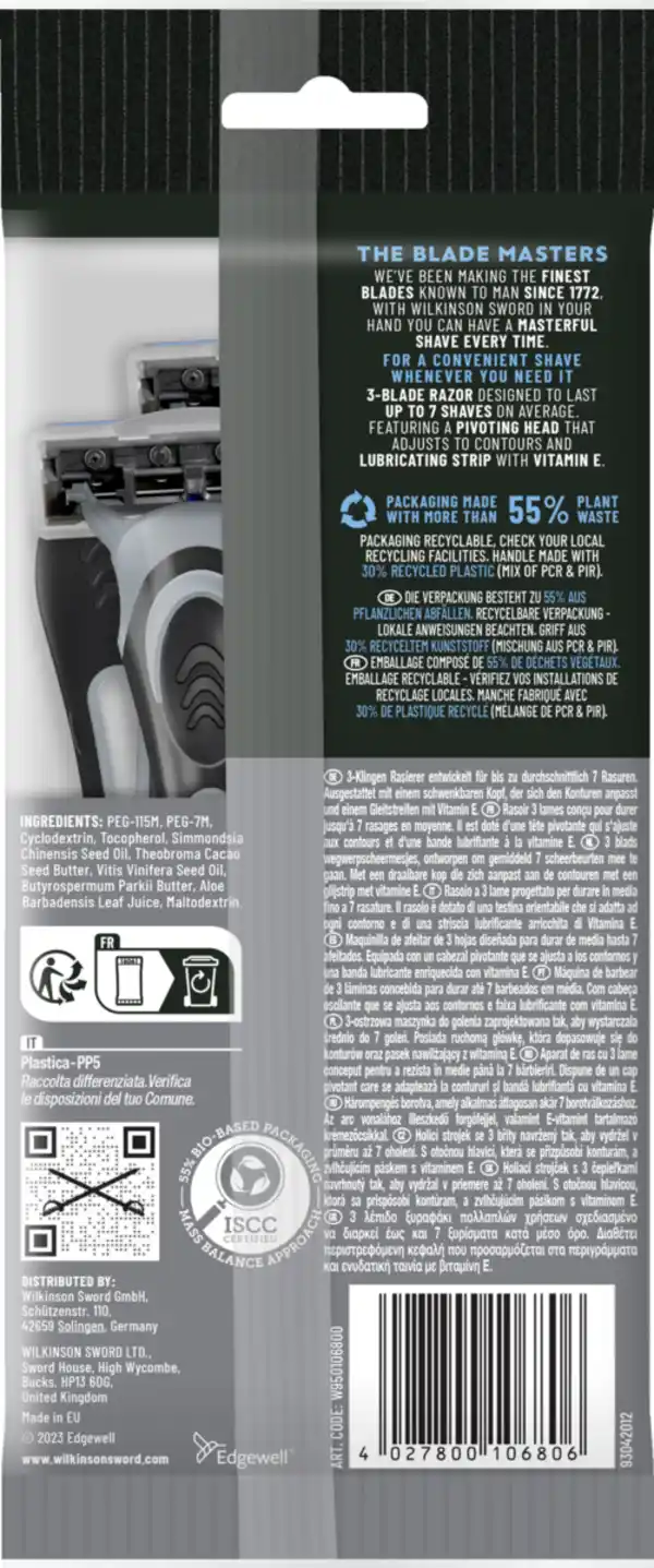 Bild 2 von Wilkinson Sword Essentials 3 black edition Einwegrasier