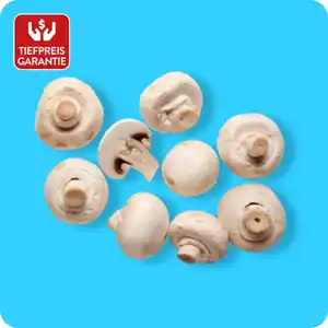 Champignons, weiß, Ursprung: siehe Etikett