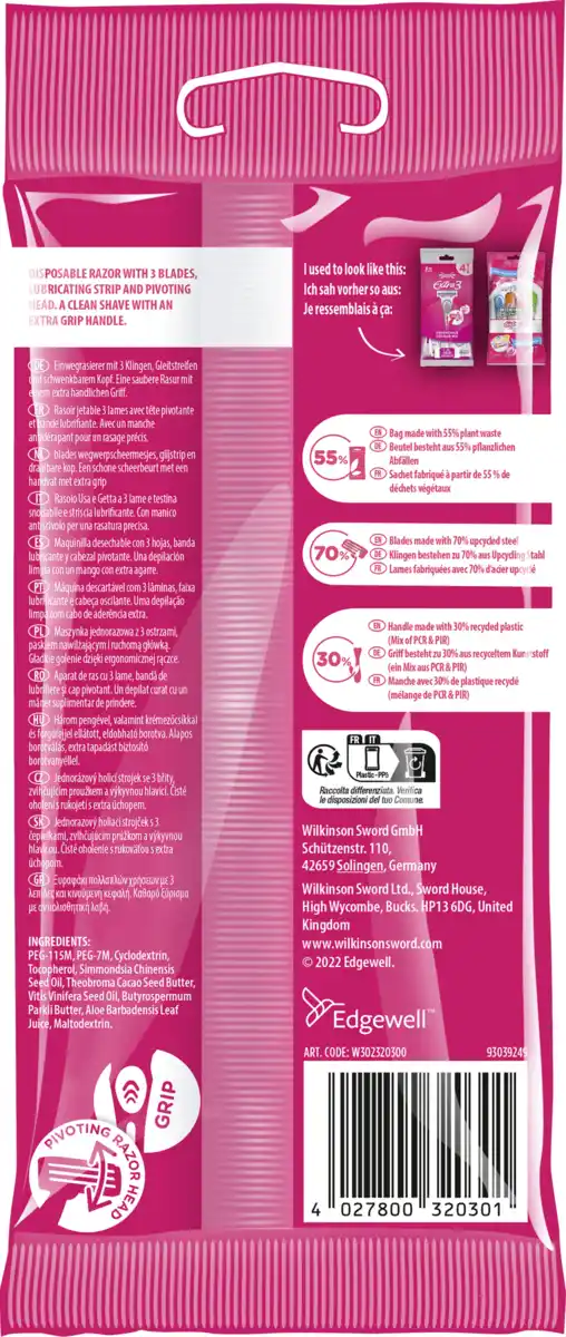 Bild 2 von Wilkinson Sword Extra3 Essentials Einwegrasierer