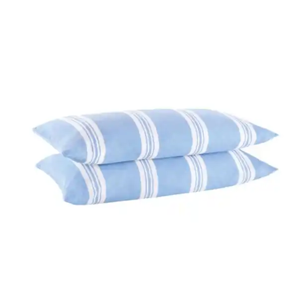 Bild 1 von Leinen Mix Kissenbezug, 2er Set, hellblau