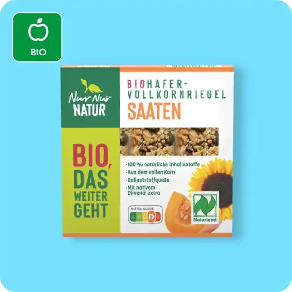 Bild 1 von NUR NUR NATUR Bio-Hafervollkornriegel, Verschiedene Sorten