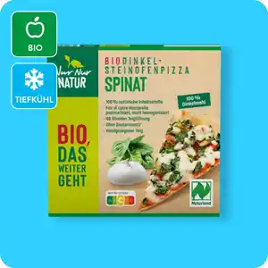 NUR NUR NATUR Bio-Dinkel-Steinofenpizza, Spinat