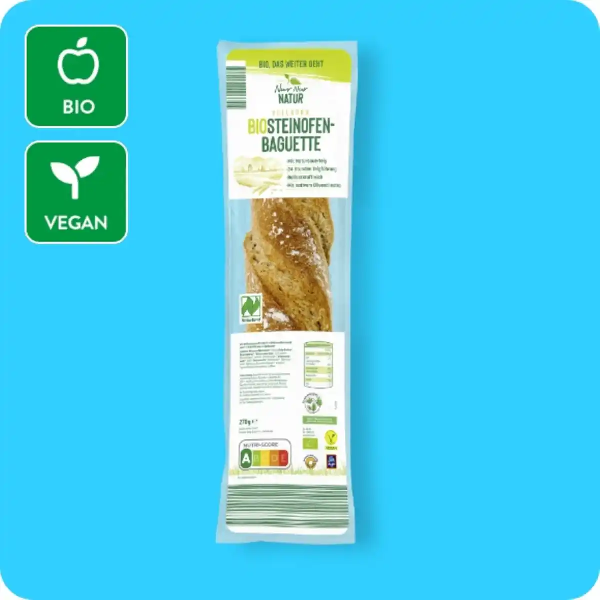 Bild 1 von NUR NUR NATUR Bio-Steinofenbaguette, Verschiedene Sorten