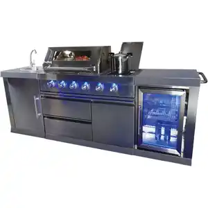 Outdoor-Küche, Grillfläche: 70 x 45 cm, mit Unterschrank